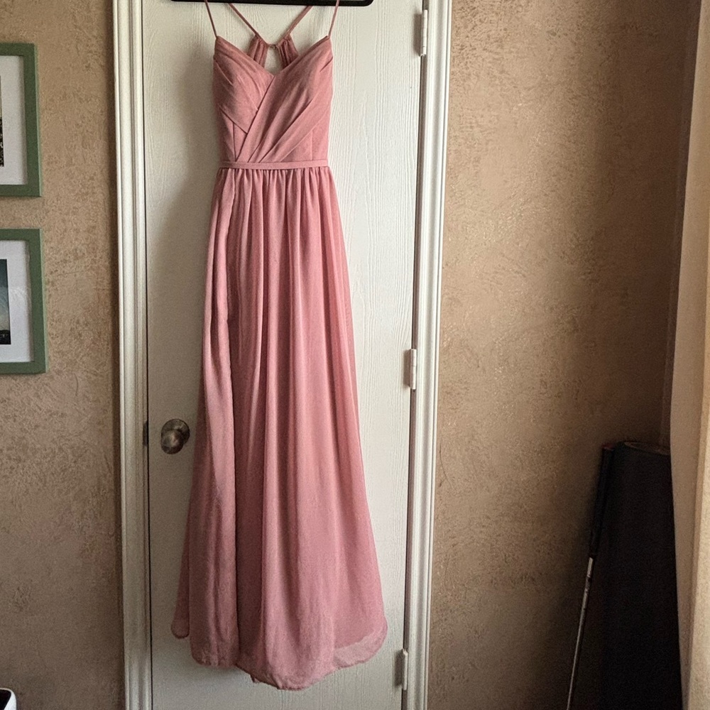 Azazie Blush Pink Bridesmaid Dress